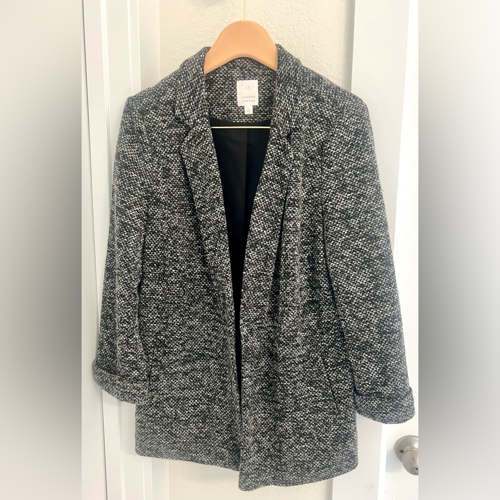 LC Lauren Conrad Women’s Cozy Open-Front Knit
Blazer in Gray Marl, Size Large - Picture 3 of 6